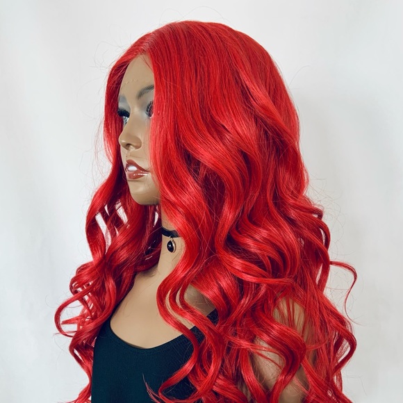 Gorgeous Red Premium Fiber Lace Front Wig for Valentines Day or Everyday - Picture 9 of 13
